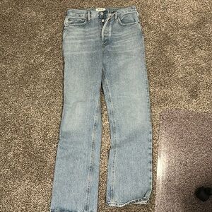 Agolde Lana mid rise straight Jean in riptide